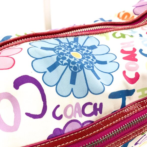COACH Poppy Daisy Floral Graffiti Multi Color Hobo Shoulder Bag - B1082-F14883 - Picture 10 of 16